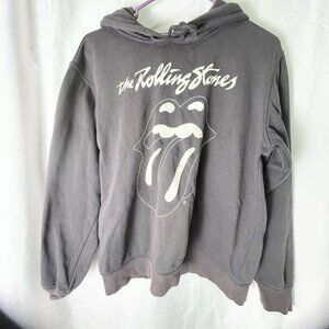 Rolling Stones 1989 North American Tour Hoodie Graphic Band Sweatshirt Gray M